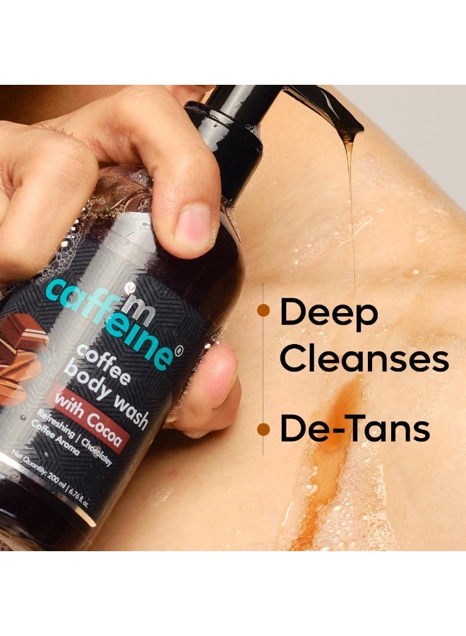 mCaffeine Coffee Body Wash with Cocoa | De-Tan & Deep Cleansing | Enriched with Vitamin E & in Energizing Aroma of Chocolate | Shower Gel | Suitable for All Skin Types | For both Men & Women - 200ml - Image 3